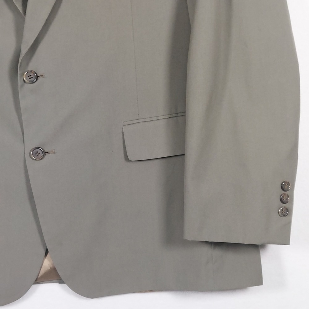 Brooks Brothers Sport Coat Taupe 2 Button Blazer 44R Cotton Blend Union Made USA - Picture 2 of 13